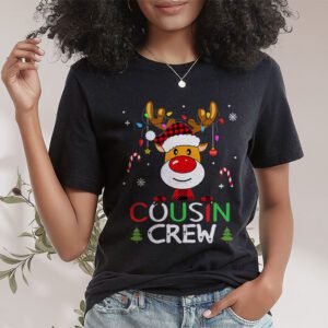 Christmas Cousin Crew Reindeer Santa hat Lights Kids Teens T Shirt 1