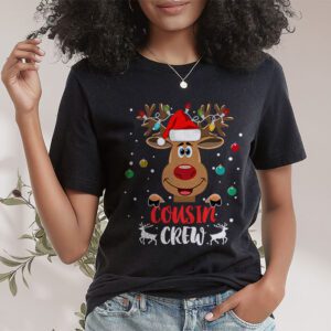 Christmas Cousin Crew Reindeer Santa hat Lights Kids Teens T Shirt 1 4