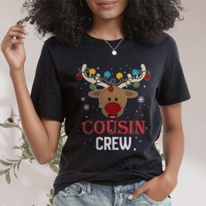 Christmas Cousin Crew Reindeer Santa hat Lights Kids Teens T Shirt 1 5