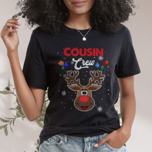 Christmas Cousin Crew Reindeer Santa hat Lights Kids Teens T Shirt 1 6