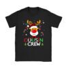 Christmas Cousin Crew Reindeer Santa hat Lights Kids Teens T-Shirt