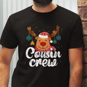 Christmas Cousin Crew Reindeer Santa hat Lights Kids Teens T Shirt 2 1