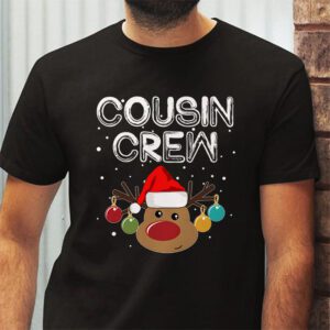 Christmas Cousin Crew Reindeer Santa hat Lights Kids Teens T Shirt 2 7