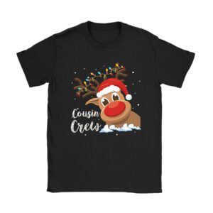 Christmas Cousin Crew Reindeer Santa hat Lights Kids Teens T-Shirt