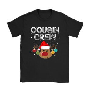 Christmas Cousin Crew Reindeer Santa hat Lights Kids Teens T-Shirt