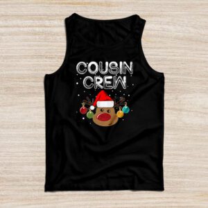 Christmas Cousin Crew Reindeer Santa hat Lights Kids Teens Tank Top