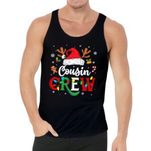 Christmas Cousin Crew Reindeer Santa hat Lights Kids Teens Tank Top 3 2