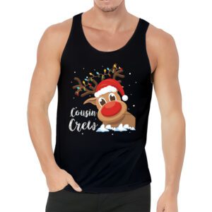 Christmas Cousin Crew Reindeer Santa hat Lights Kids Teens Tank Top 3 3