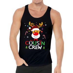 Christmas Cousin Crew Reindeer Santa hat Lights Kids Teens Tank Top 3