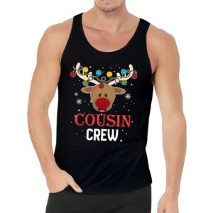 Christmas Cousin Crew Reindeer Santa hat Lights Kids Teens Tank Top 3 5