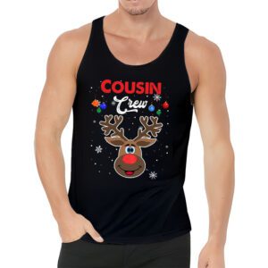 Christmas Cousin Crew Reindeer Santa hat Lights Kids Teens Tank Top 3 6