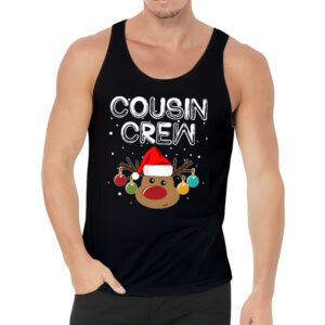 Christmas Cousin Crew Reindeer Santa hat Lights Kids Teens Tank Top 3 7