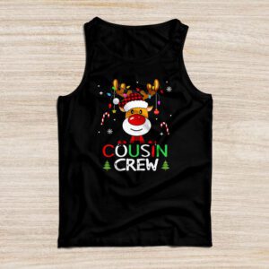 Christmas Cousin Crew Reindeer Santa hat Lights Kids Teens Tank Top