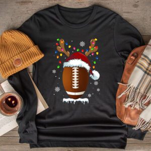 Christmas Football Ball Xmas Lights Funny Boys Men Sport Longsleeve Tee