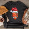 Christmas Football Ball Xmas Lights Funny Boys Men Sport Longsleeve Tee