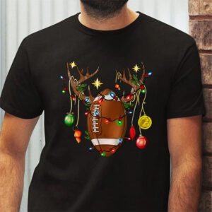 Christmas Football Ball Xmas Lights Funny Boys Men Sport T Shirt 2 3