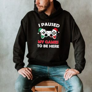 Christmas I Paused My Game To Be Here Funny Gamer Boys Men Hoodie 2 1