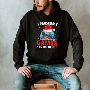 Christmas I Paused My Game To Be Here Funny Gamer Boys Men Hoodie 2 4