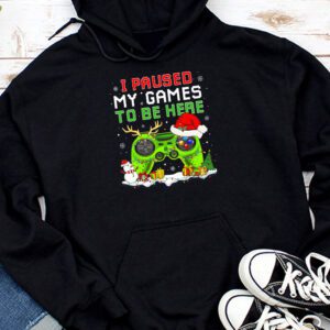 Christmas I Paused My Game To Be Here Funny Gamer Boys Men Hoodie