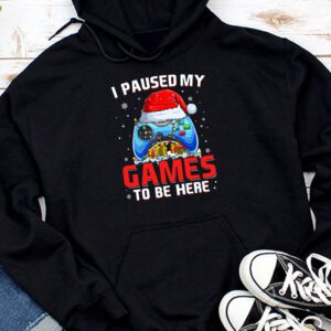 Christmas I Paused My Game To Be Here Funny Gamer Boys Men Hoodie