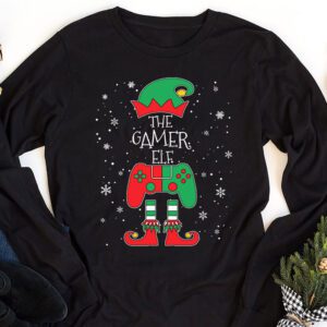 Christmas elf Matching Gamer family gaming boys kids men Longsleeve Tee 1 2