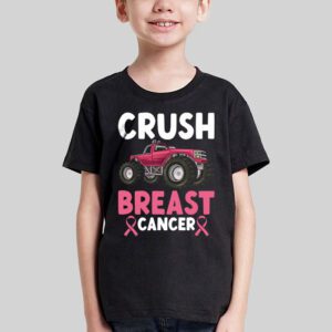 Crush Breast Cancer Awareness Monster Truck Toddler Boy T Shirt 1