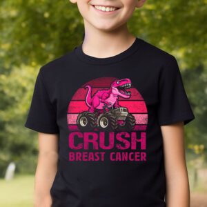 Crush Breast Cancer Awareness Monster Truck Toddler Boy T Shirt 2 3