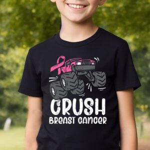 Crush Breast Cancer Awareness Monster Truck Toddler Boy T Shirt 2 4
