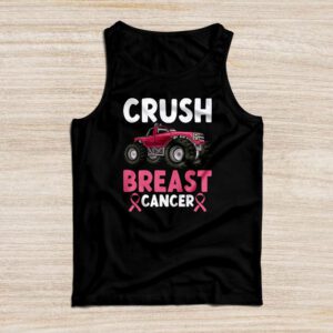 Crush Breast Cancer Awareness Monster Truck Toddler Boy Tank Top