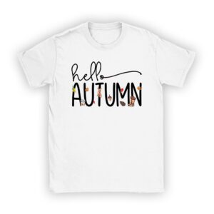 Cute Hello Autumn Season Thanksgiving and Fall Color Lovers T-Shirt