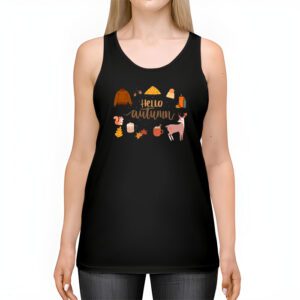 Cute Hello Autumn Season Thanksgiving and Fall Color Lovers Tank Top 2
