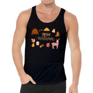 Cute Hello Autumn Season Thanksgiving and Fall Color Lovers Tank Top 3