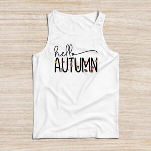 Cute Hello Autumn Season Thanksgiving and Fall Color Lovers Tank Top
