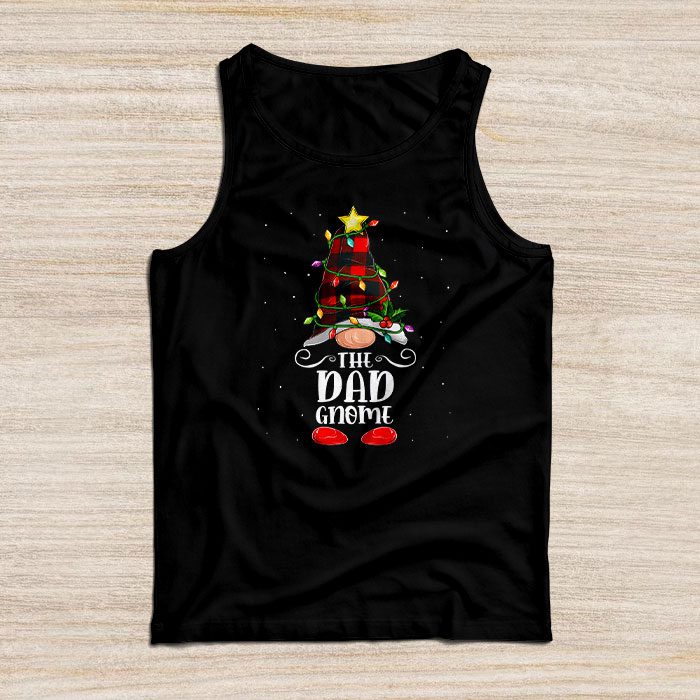 Dad Gnome Buffalo Plaid Matching Family Christmas Pajama Tank Top