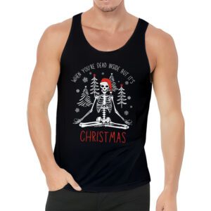 Dead Inside But Its Christmas Skeleton Coffee Xmas Women Men Tank top 3 3