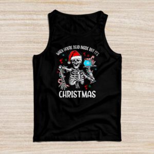 Dead Inside But Its Christmas Skeleton Coffee Xmas Women Men Tank top