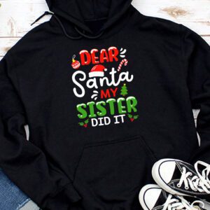Dear Santa My Sister Did It Funny Christmas Pajama Hoodie