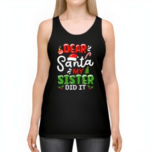 Dear Santa My Sister Did It Funny Christmas Pajama Tank Top 2 2