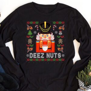 Deez Nuts Nutcracker Nut Shirt Men Women Funny Christmas Pjs Longsleeve Tee 1