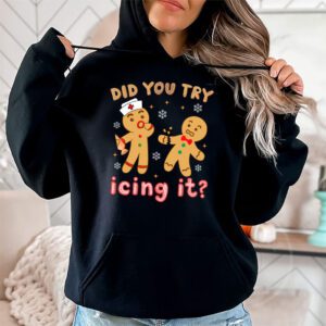 Did You Try Icing It Retro Christmas Gingerbread Nurse Squad Hoodie 1 3