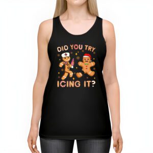 Did You Try Icing It Retro Christmas Gingerbread Nurse Squad Tank Top 2