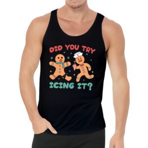 Did You Try Icing It Retro Christmas Gingerbread Nurse Squad Tank Top 3 2