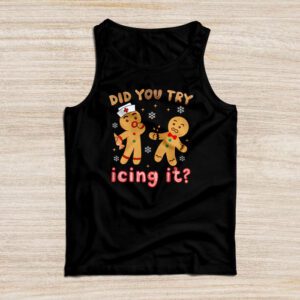 Did You Try Icing It Retro Christmas Gingerbread Nurse Squad Tank Top