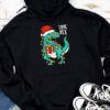 Dinosaur Christmas Tree Rex Pajamas Men Boys Xmas Lights Hoodie