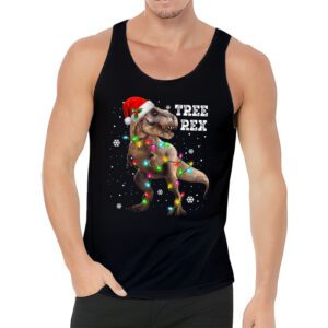 Dinosaur Christmas Tree Rex Pajamas Men Boys Xmas Lights Tank Top 3 1