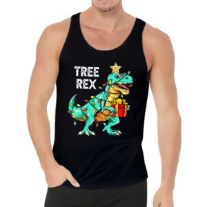 Dinosaur Christmas Tree Rex Pajamas Men Boys Xmas Lights Tank Top 3 2