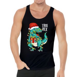 Dinosaur Christmas Tree Rex Pajamas Men Boys Xmas Lights Tank Top 3 4