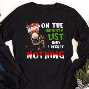 Donkey Christmas On The Naughty List And I Regret Nothing Longsleeve Tee 1 3