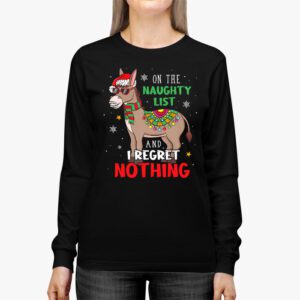 Donkey Christmas On The Naughty List And I Regret Nothing Longsleeve Tee 2 1