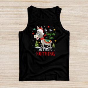 Donkey Christmas On The Naughty List And I Regret Nothing Tank Top